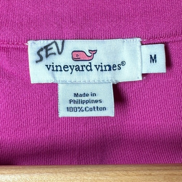 Vineyard Vines Hot Pink Gingham Shep Sweater Medium‎ - Picture 4 of 5
